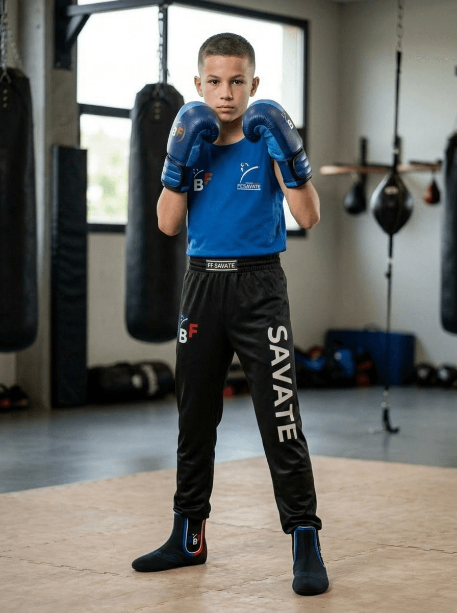 Chausson de Savate SBF Enfant — Tenue Compétition Bleue
