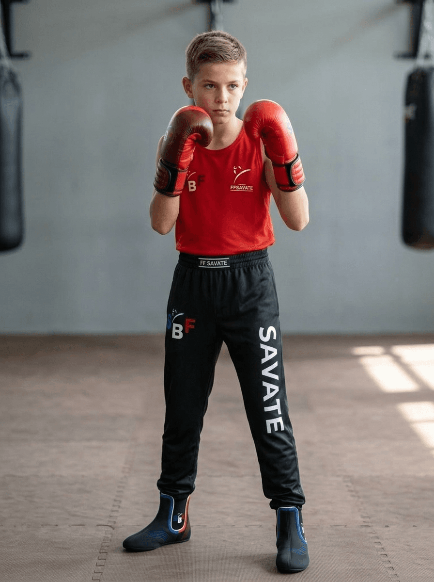 Chausson de Savate SBF Enfant — Tenue Compétition Rouge