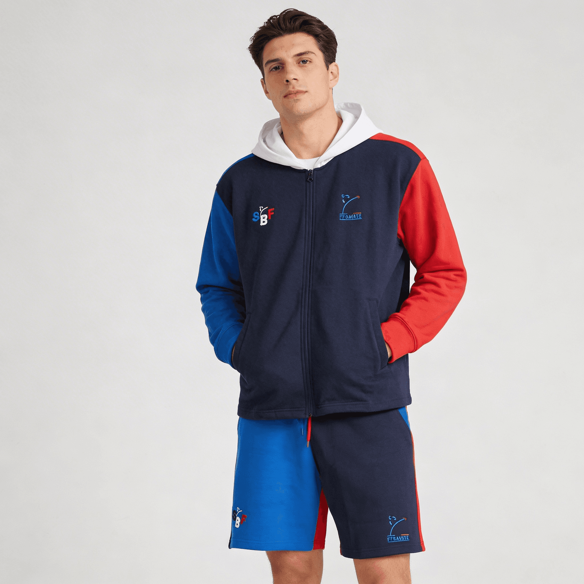 Sweat Capuche Bleu — Ensemble homme 2