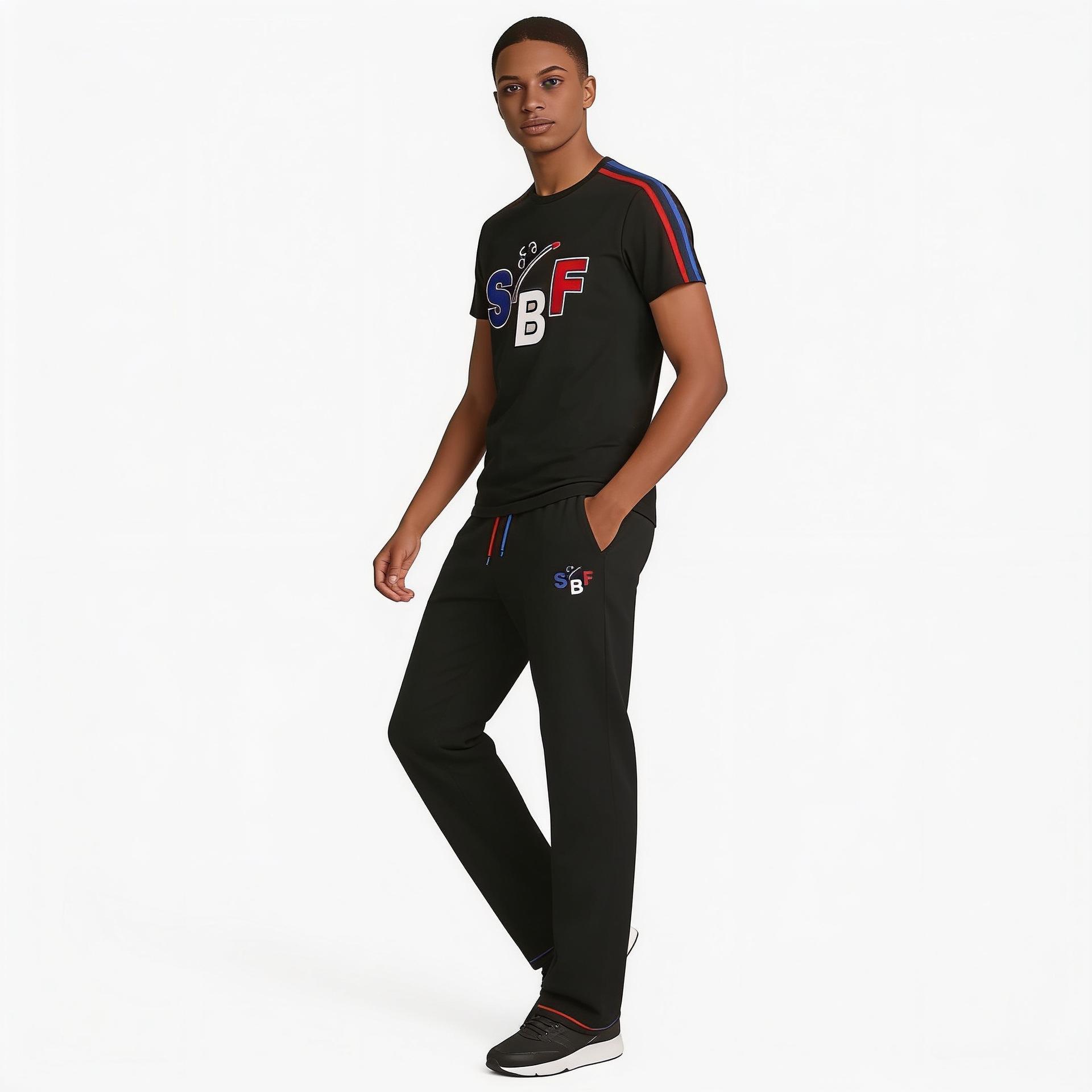 Pantalon Survêtement SBF Noir — Homme porté