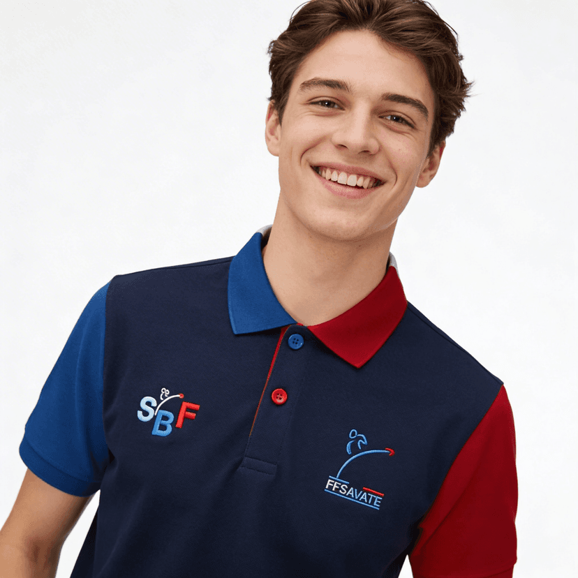 Polo Piqué Coton SBF Bleu