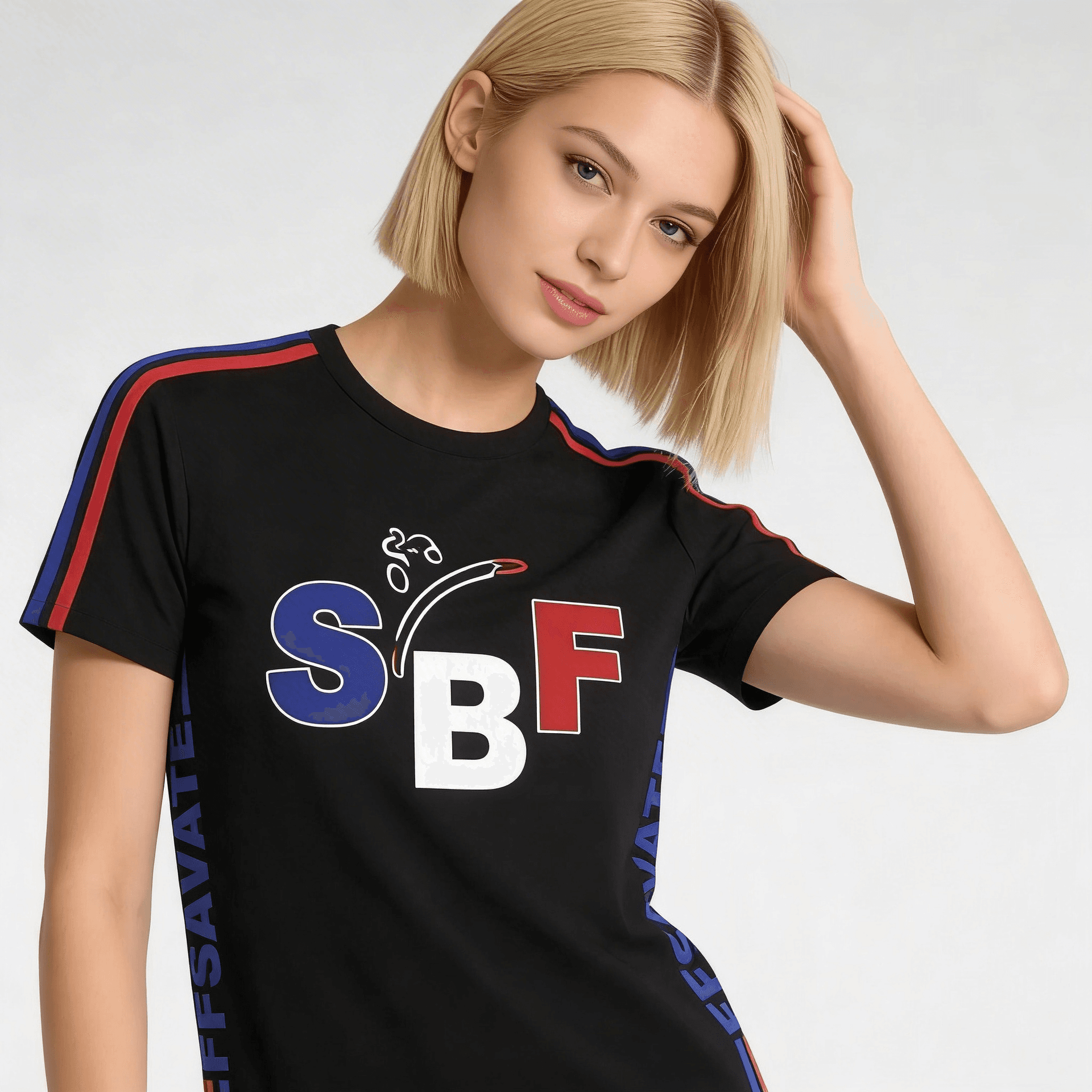 T-Shirt Frenchie Noir — Femme Portée 2