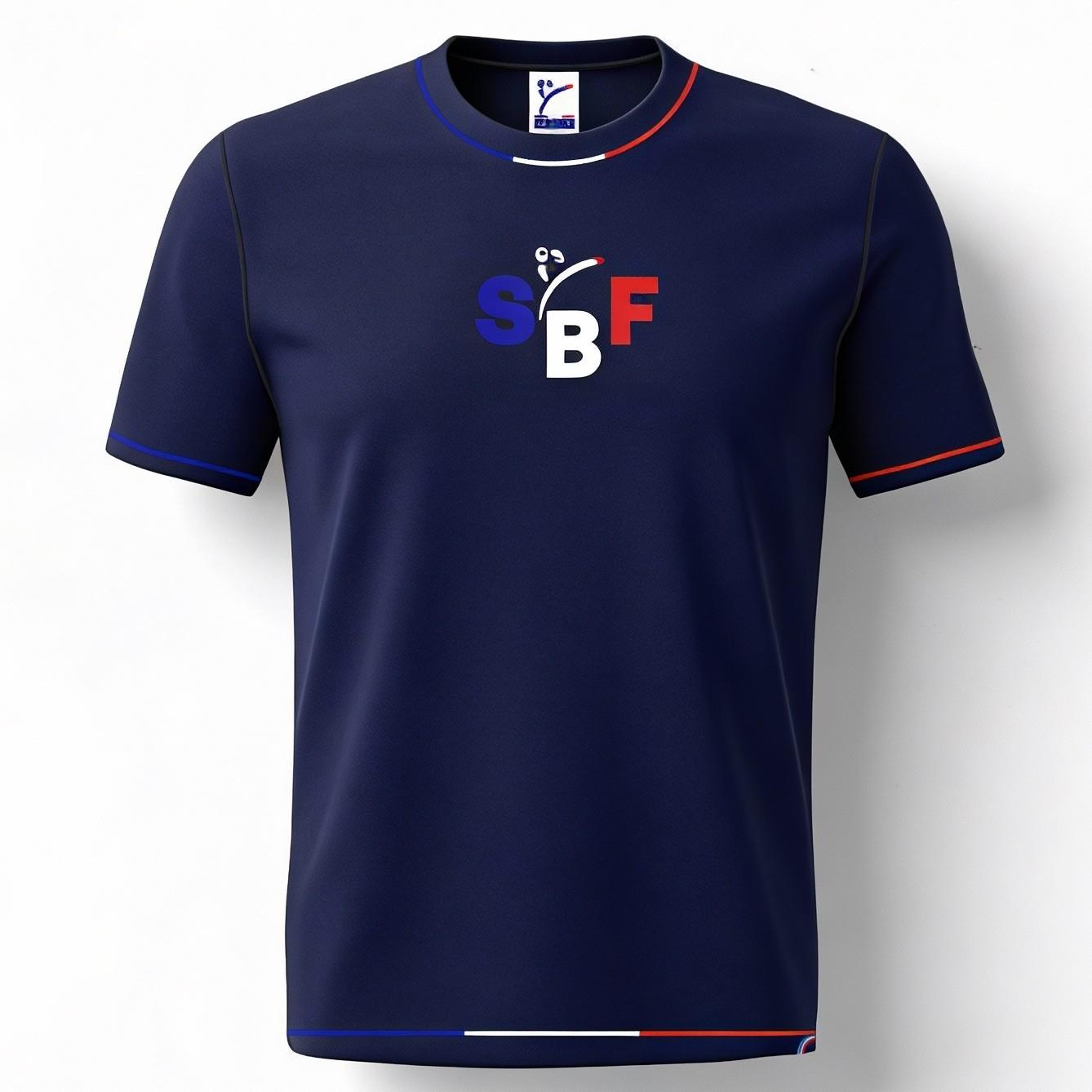 T-Shirt SBF Bleu — Vue à plat
