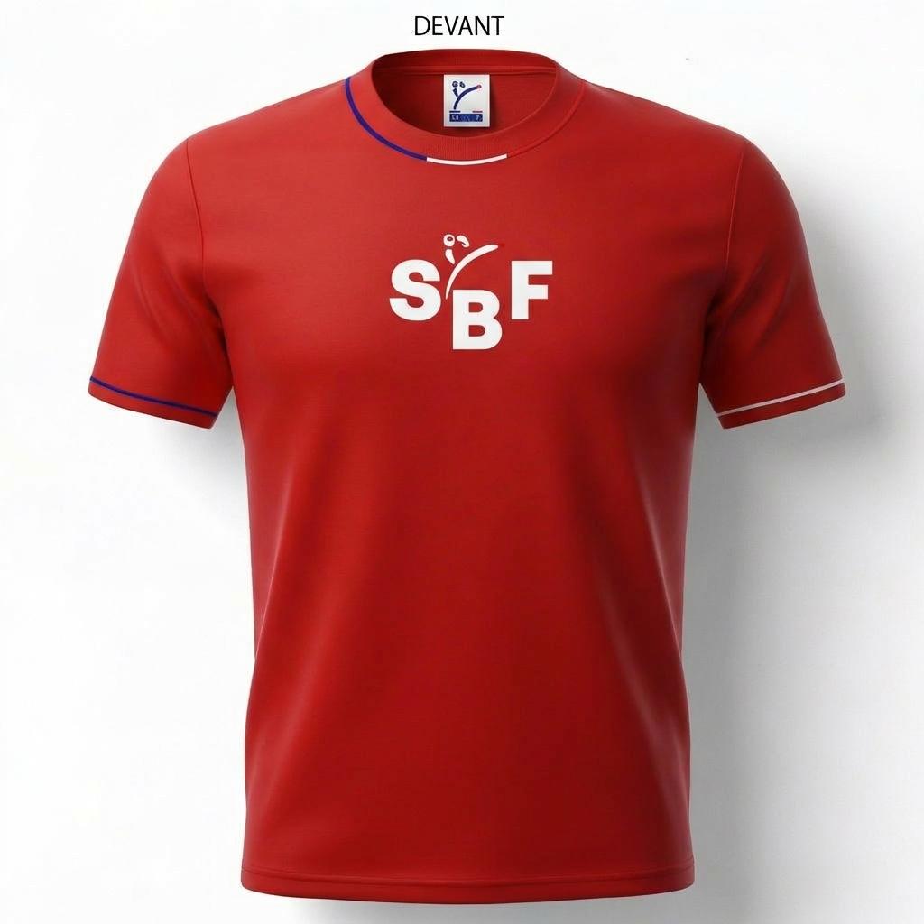 T-Shirt SBF Rouge — Vue à plat