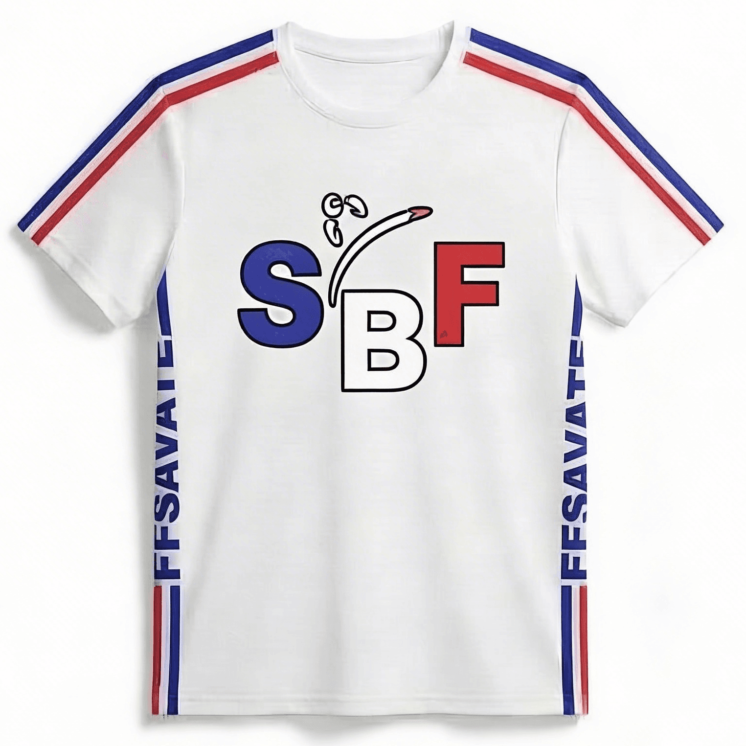 T-Shirt SBF Frenchie Blanc — Vue jersey