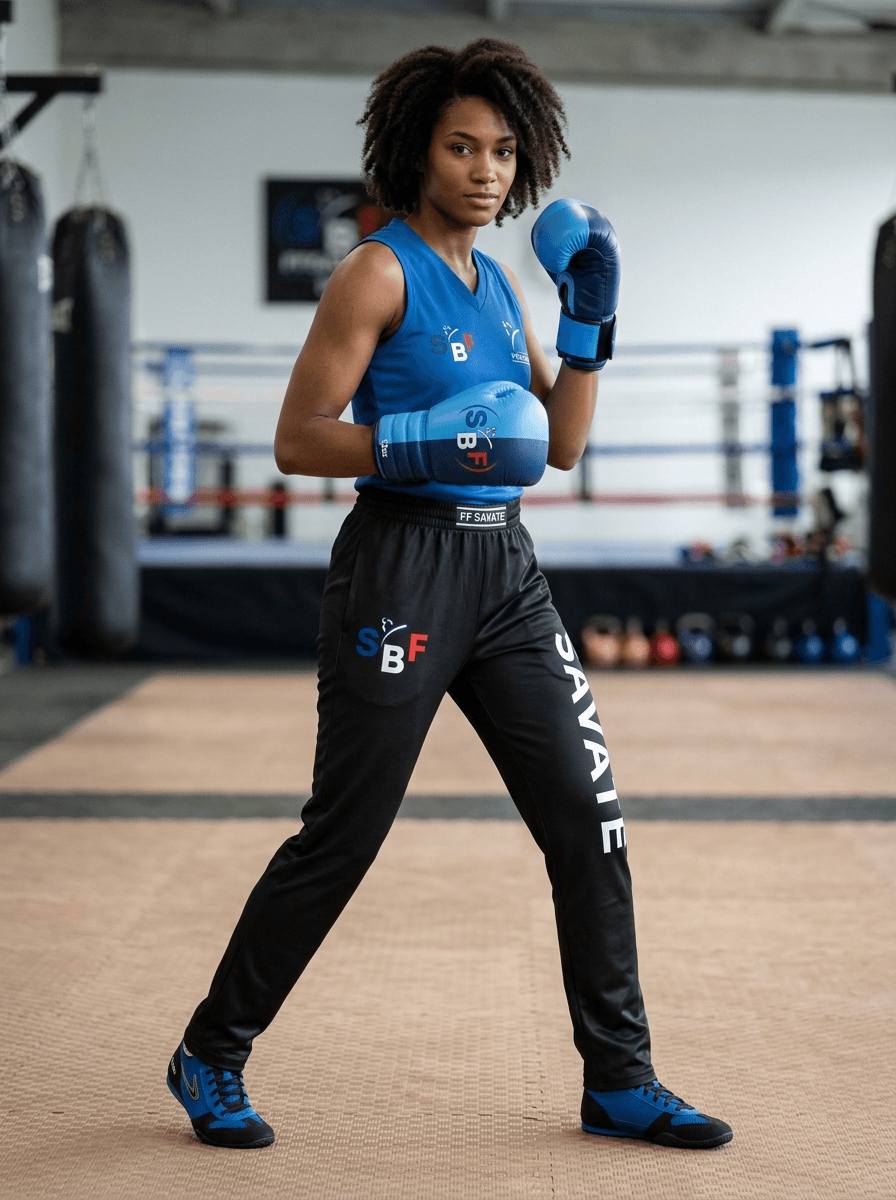 Top Lycra Femme Savate Bleu