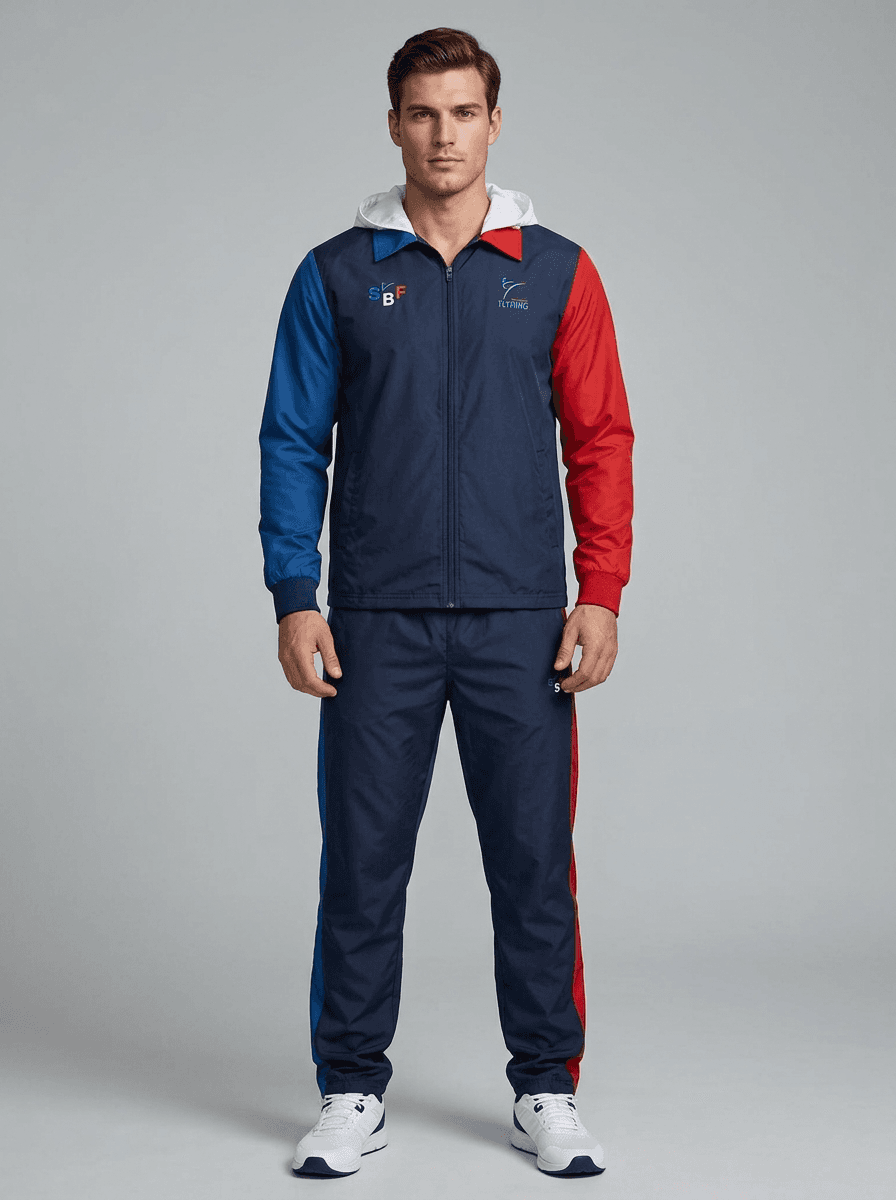 Coupe-Vent SBF Bleu — Homme Porté