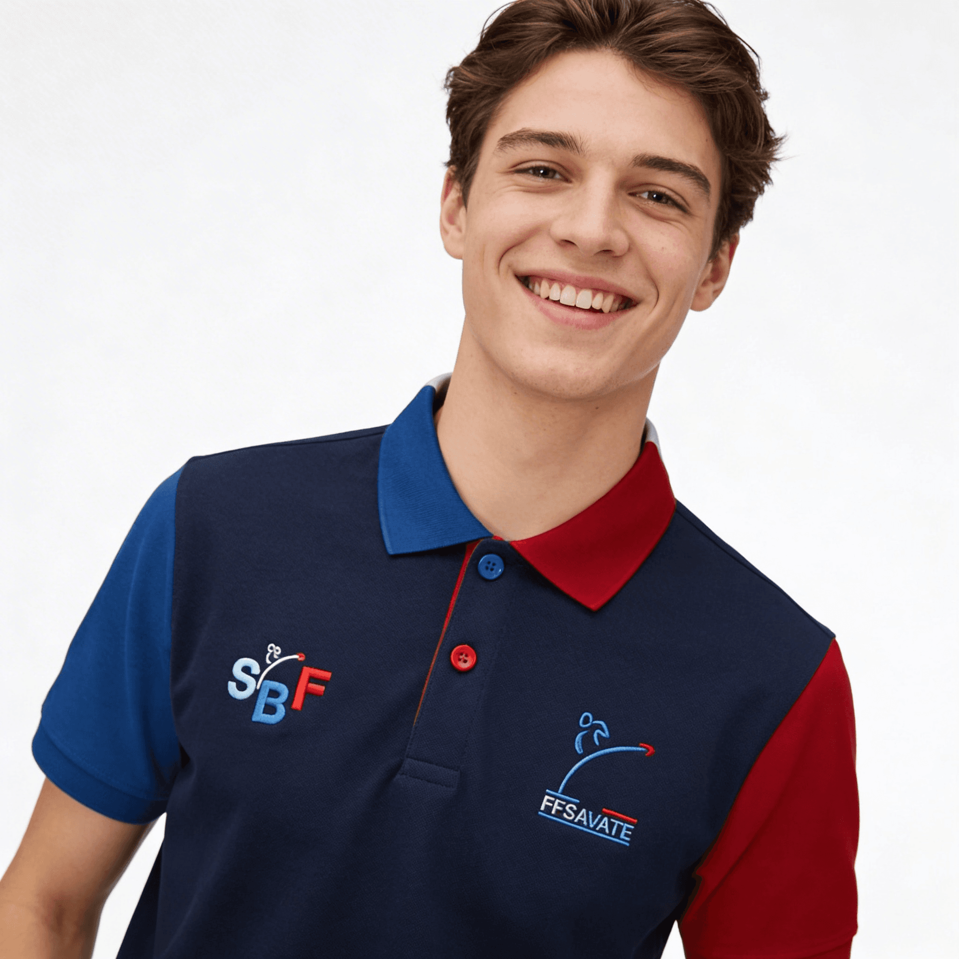 Polo SBF Bleu — Homme Porté