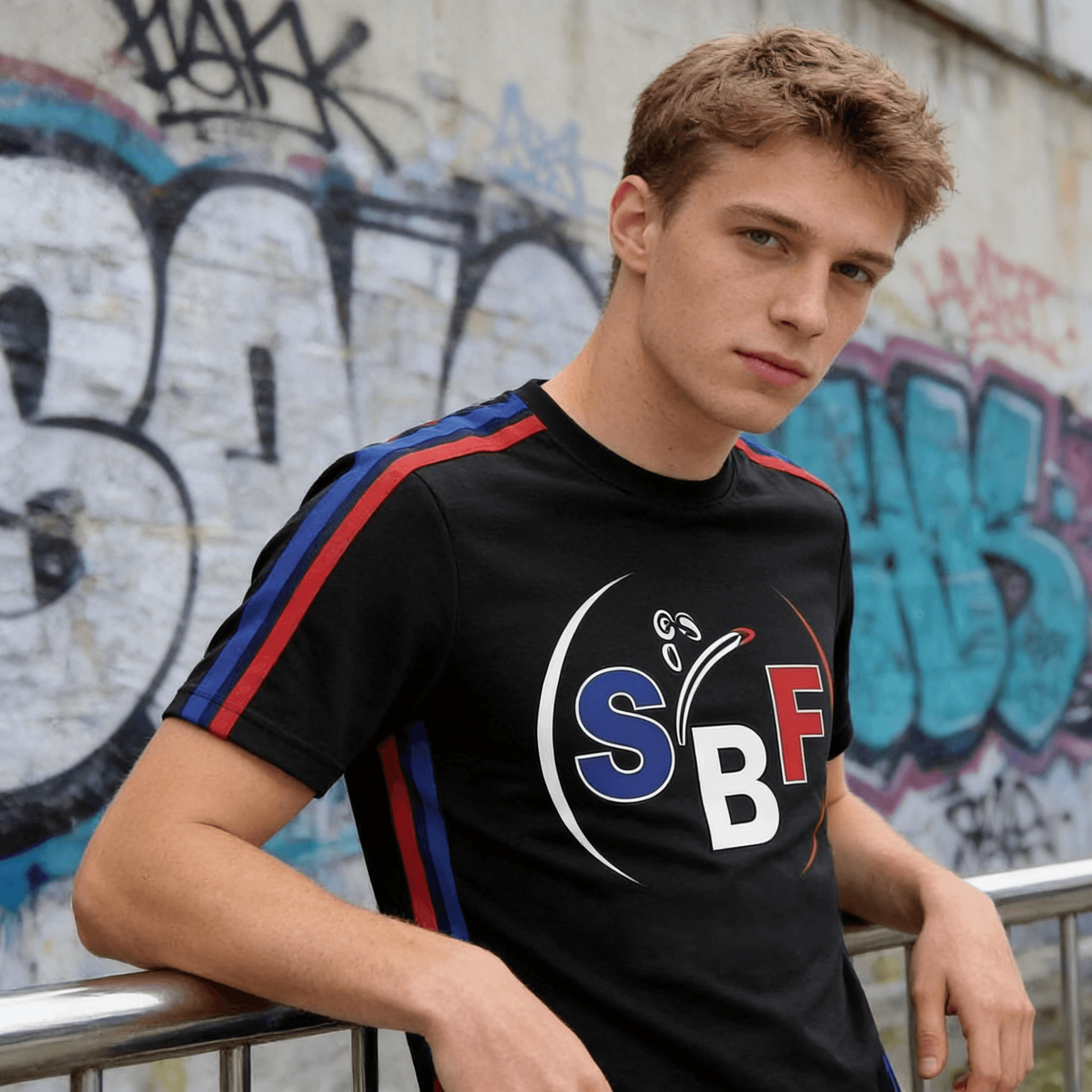 T-Shirt SBF Frenchie Noir — Homme Porté